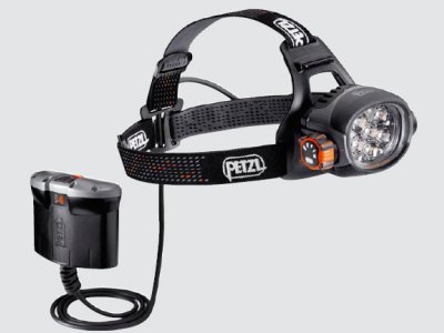 Petzl ULTRA BELT - Ultra-powerful headlamp, three brightness levels, ACCU 4 ULTRA remote rechargeable battery